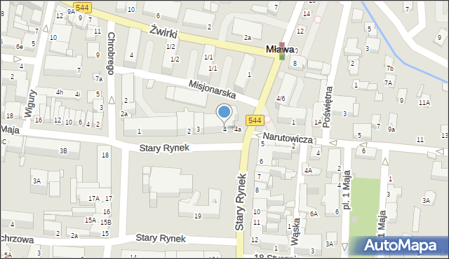 Mława, Stary Rynek, 4, mapa Mława