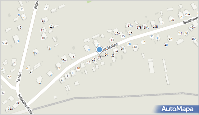 Mława, Studzieniec, 18, mapa Mława