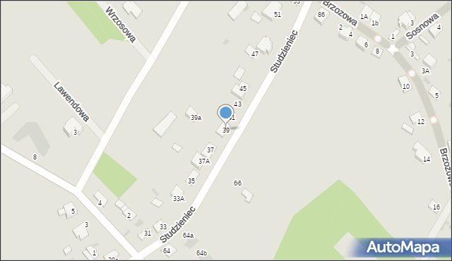 Mława, Studzieniec, 39, mapa Mława