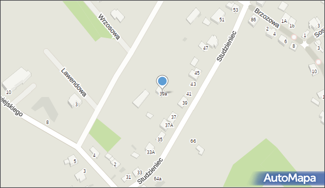 Mława, Studzieniec, 39a, mapa Mława