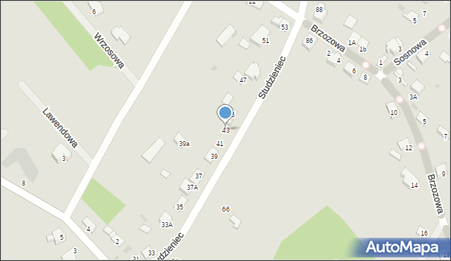 Mława, Studzieniec, 43, mapa Mława