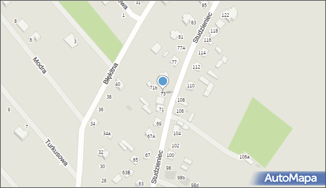 Mława, Studzieniec, 73, mapa Mława