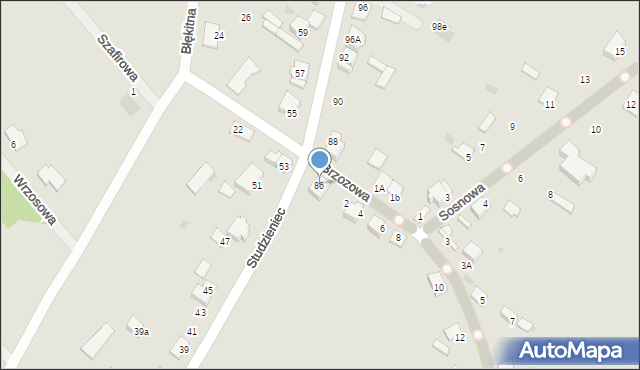 Mława, Studzieniec, 86, mapa Mława