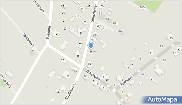 Mława, Studzieniec, 90, mapa Mława