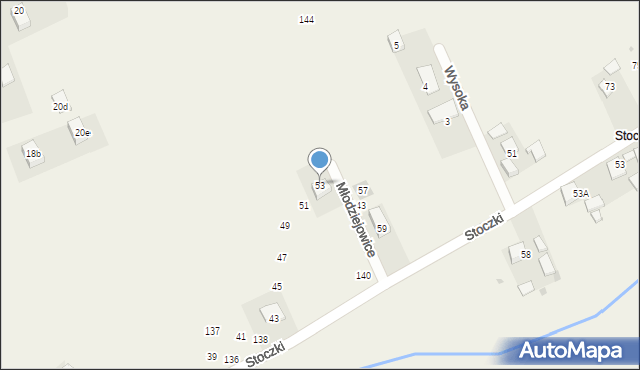Młodziejowice, Stoczki, 53, mapa Młodziejowice