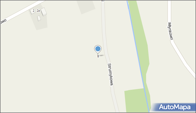 Młynkowo, Strumykowa, 8, mapa Młynkowo