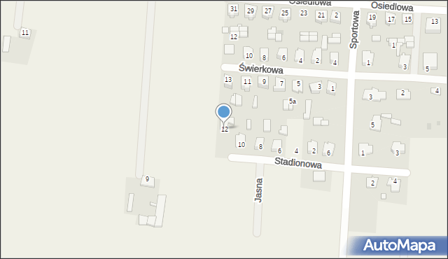 Mochowo-Parcele, Stadionowa, 12, mapa Mochowo-Parcele