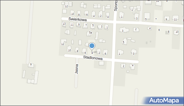 Mochowo-Parcele, Stadionowa, 4, mapa Mochowo-Parcele