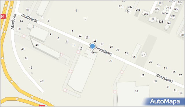 Modlnica, Studzienki, 16, mapa Modlnica