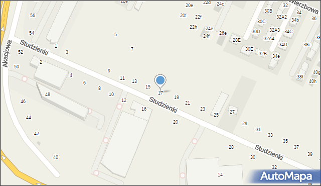 Modlnica, Studzienki, 17, mapa Modlnica