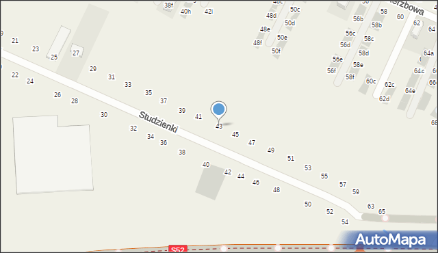 Modlnica, Studzienki, 43, mapa Modlnica