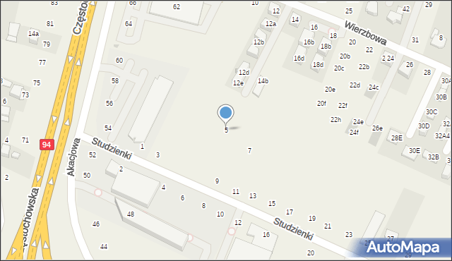 Modlnica, Studzienki, 5, mapa Modlnica