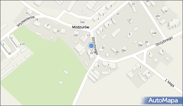 Modzurów, Strzybnego, ks., 11, mapa Modzurów