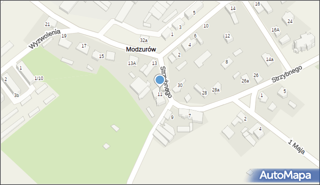 Modzurów, Strzybnego, ks., 11a, mapa Modzurów