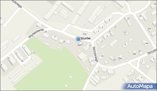 Modzurów, Strzybnego, ks., 13A, mapa Modzurów