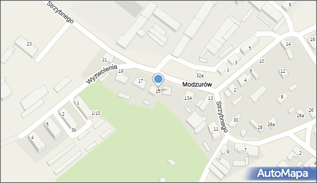 Modzurów, Strzybnego, ks., 15, mapa Modzurów