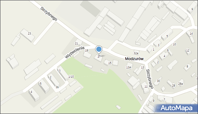 Modzurów, Strzybnego, ks., 17, mapa Modzurów
