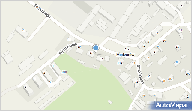 Modzurów, Strzybnego, ks., 17a, mapa Modzurów