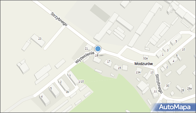 Modzurów, Strzybnego, ks., 19a, mapa Modzurów