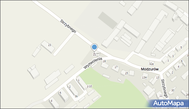 Modzurów, Strzybnego, ks., 21, mapa Modzurów