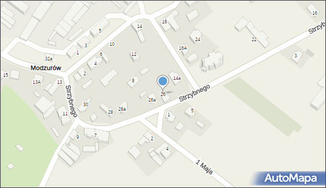 Modzurów, Strzybnego, ks., 26, mapa Modzurów
