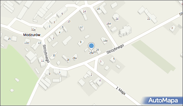 Modzurów, Strzybnego, ks., 26a, mapa Modzurów