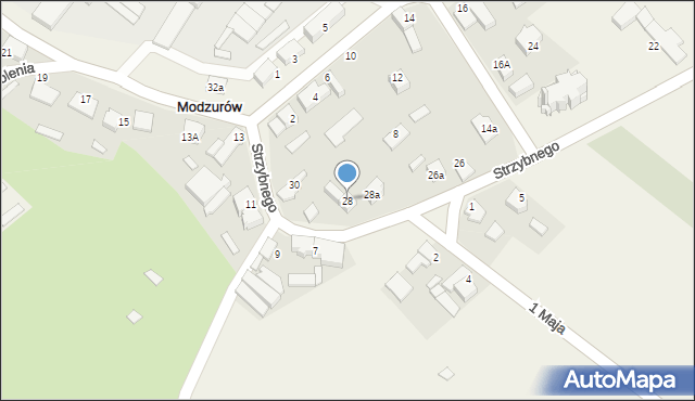 Modzurów, Strzybnego, ks., 28, mapa Modzurów