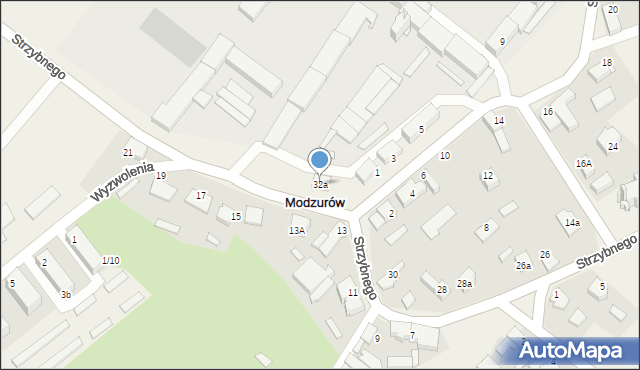 Modzurów, Strzybnego, ks., 32a, mapa Modzurów