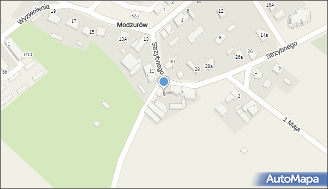 Modzurów, Strzybnego, ks., 9, mapa Modzurów