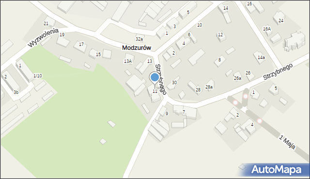 Modzurów, Strzybnego, ks., 11a, mapa Modzurów
