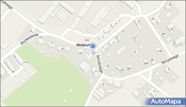 Modzurów, Strzybnego, ks., 13, mapa Modzurów