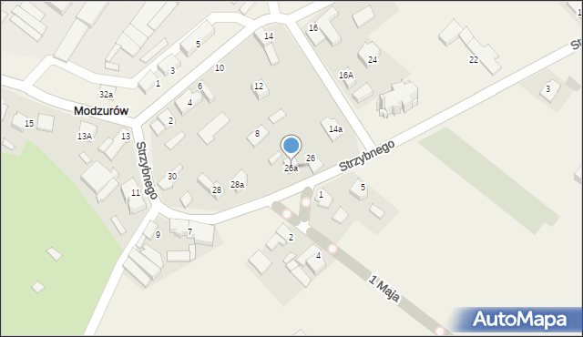 Modzurów, Strzybnego, ks., 26a, mapa Modzurów