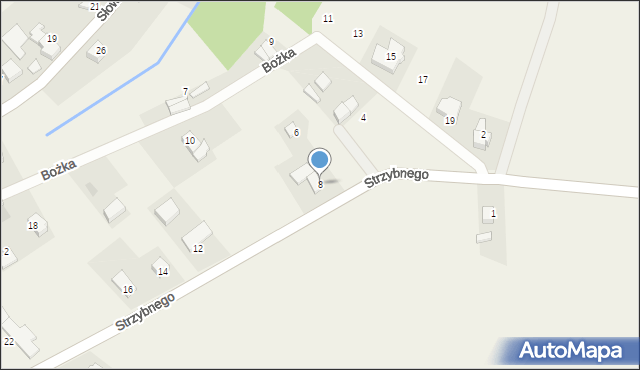 Modzurów, Strzybnego, ks., 8, mapa Modzurów