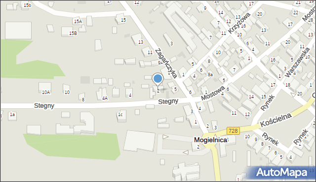 Mogielnica, Stegny, 2, mapa Mogielnica