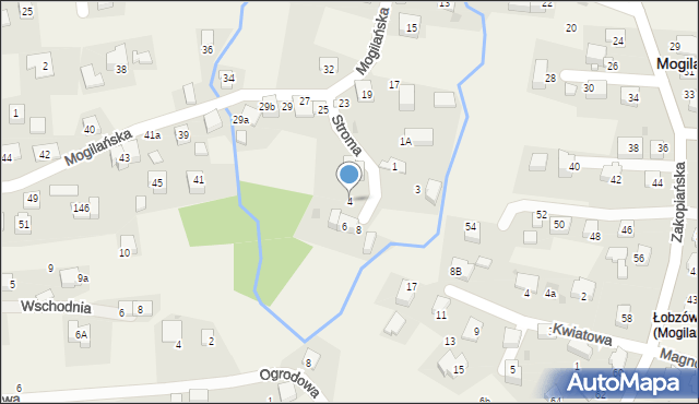 Mogilany, Stroma, 4, mapa Mogilany