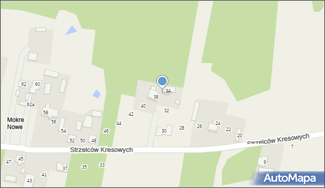 Mokre, Strzelców Kresowych, 36, mapa Mokre