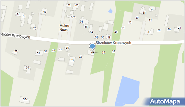 Mokre, Strzelców Kresowych, 37, mapa Mokre
