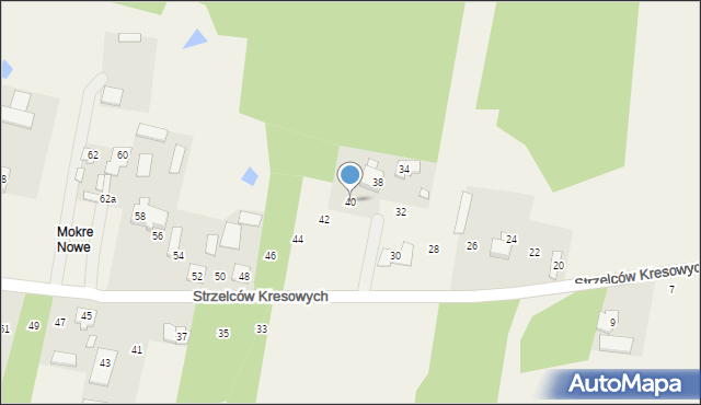 Mokre, Strzelców Kresowych, 40, mapa Mokre