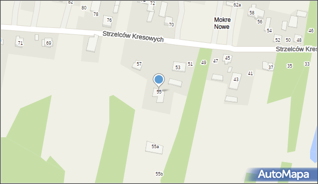 Mokre, Strzelców Kresowych, 55, mapa Mokre