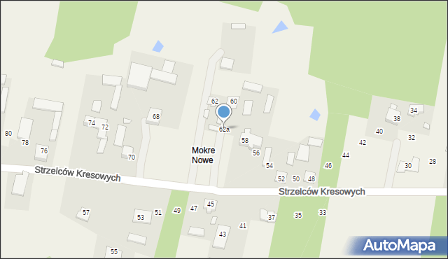Mokre, Strzelców Kresowych, 62a, mapa Mokre