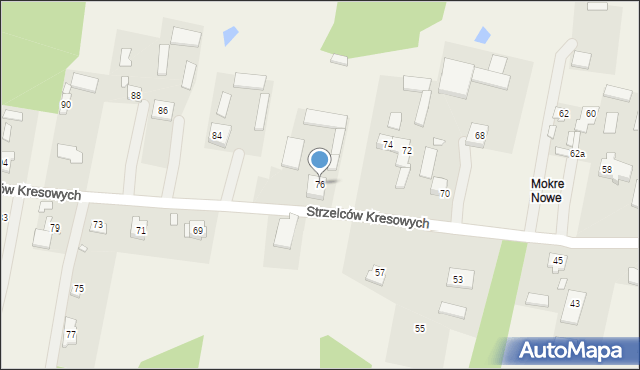 Mokre, Strzelców Kresowych, 76, mapa Mokre