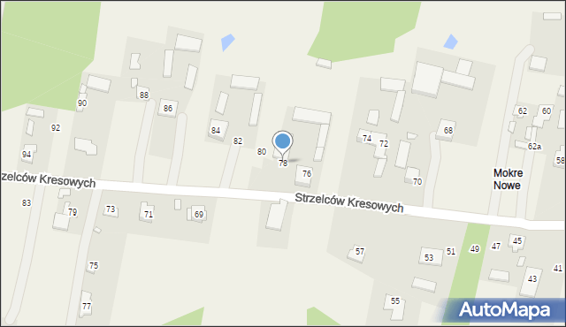 Mokre, Strzelców Kresowych, 78, mapa Mokre