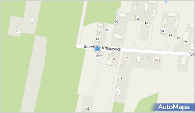 Mokre, Strzelców Kresowych, 83, mapa Mokre