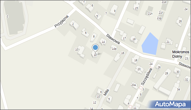 Mokronos Dolny, Stawowa, 12, mapa Mokronos Dolny