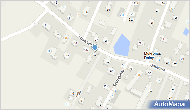 Mokronos Dolny, Stawowa, 16, mapa Mokronos Dolny