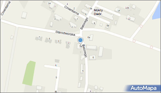 Mokry Dwór, Stefana Batorego, 5a, mapa Mokry Dwór