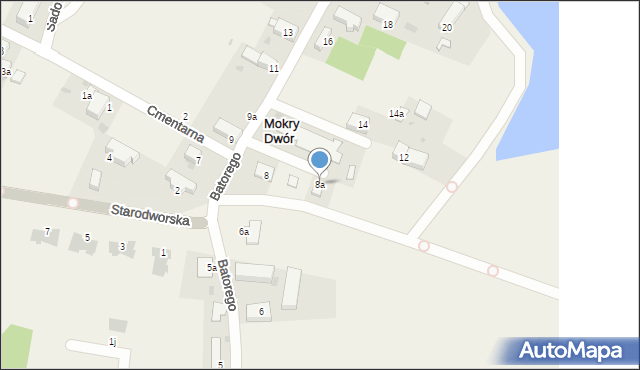 Mokry Dwór, Stefana Batorego, 8a, mapa Mokry Dwór