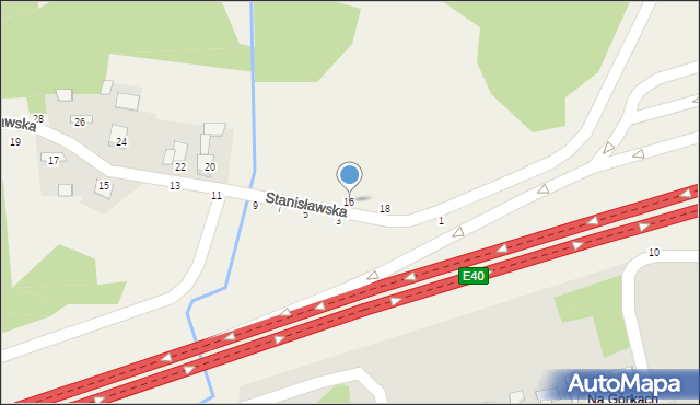 Mokrzyska, Stanisławska, 16, mapa Mokrzyska