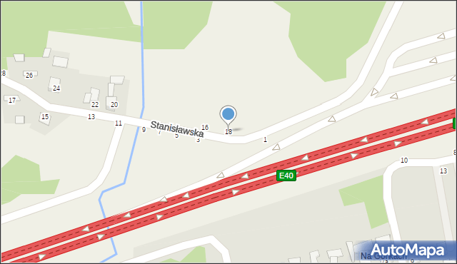 Mokrzyska, Stanisławska, 18, mapa Mokrzyska