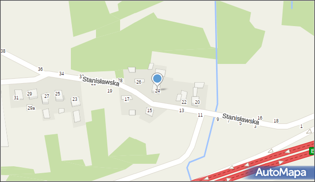 Mokrzyska, Stanisławska, 24, mapa Mokrzyska